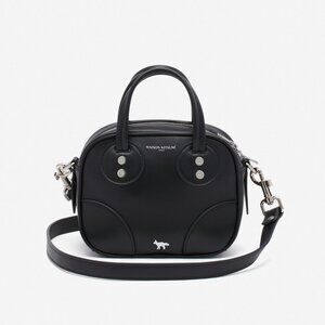Maison Kitsune Leather Fox Boogie Bag Black